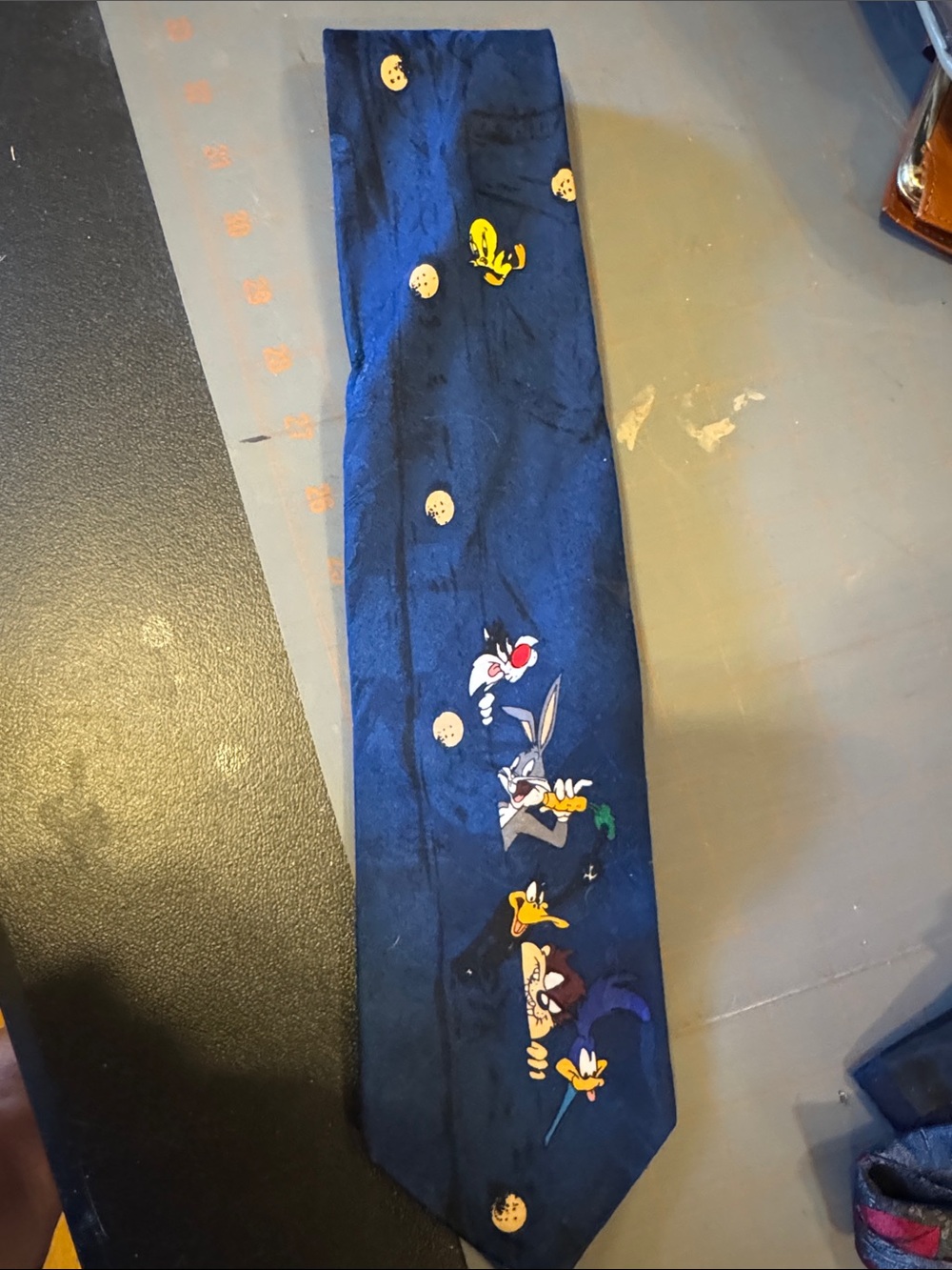 Warner Bros. Navy Tie with Looney Tunes Characters